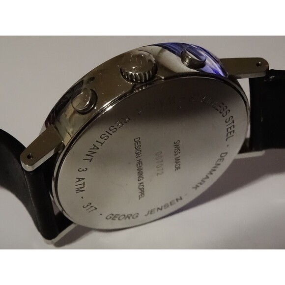 Mens  38mm Georg Jensen 317 St. Steel Quartz Chronograph Watch by Henning Koppel - Picture 11 of 15